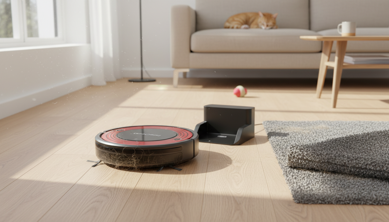 1500Pa Robot Vacuum for Pet Hair + Auto Charging Base