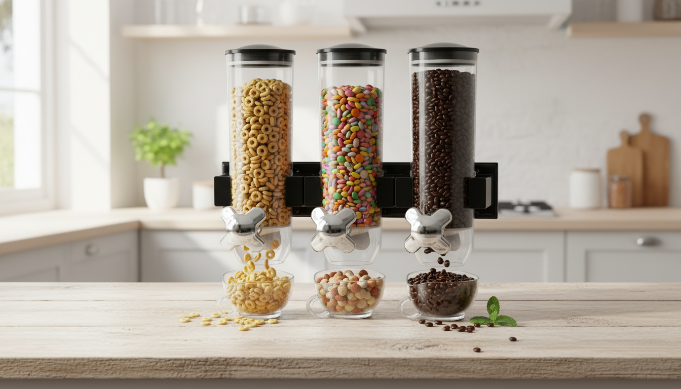 4.5L Countertop Snack Dispenser for Cereal, Nuts & Beans