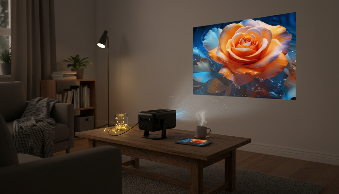 4K Android Projector Setup: Auto Keystone, 5GHz & BT