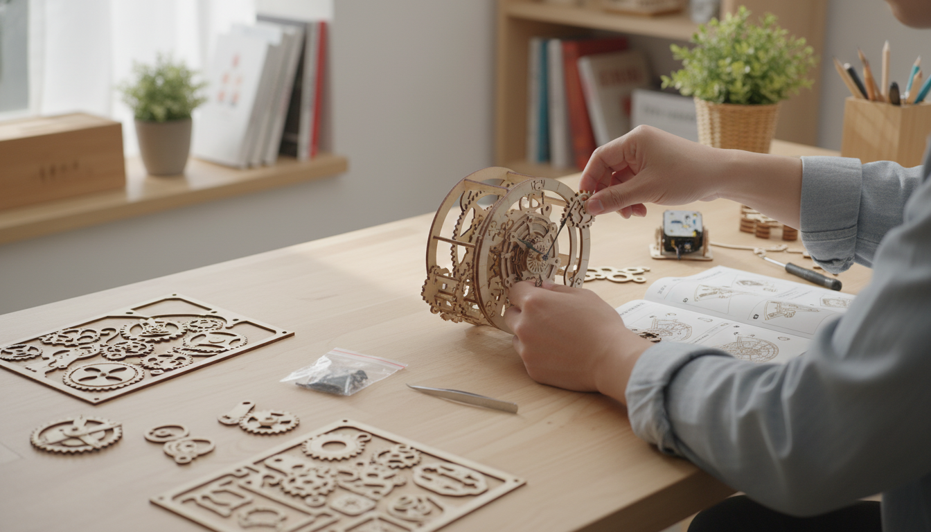 Build a 3D Wooden Puzzle Wall Clock with Quartz Precision