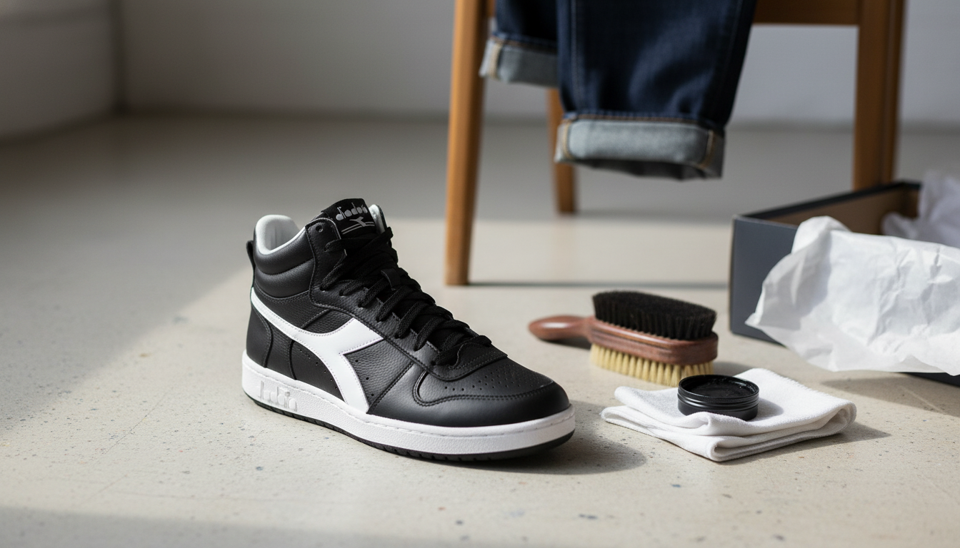 Diadora Men’s Black Leather Sneakers: Fit, Style & Care