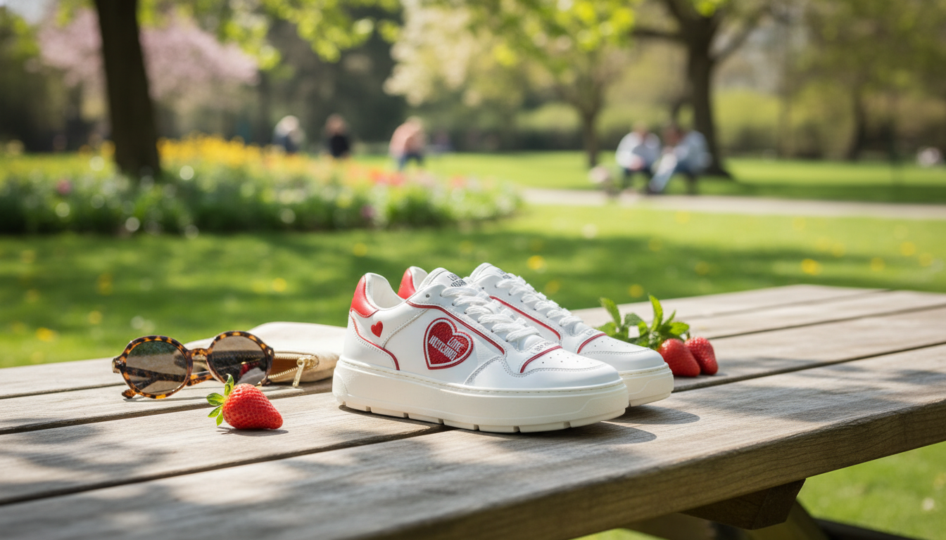 Love Moschino Red Print Sneakers: Spring/Summer Style