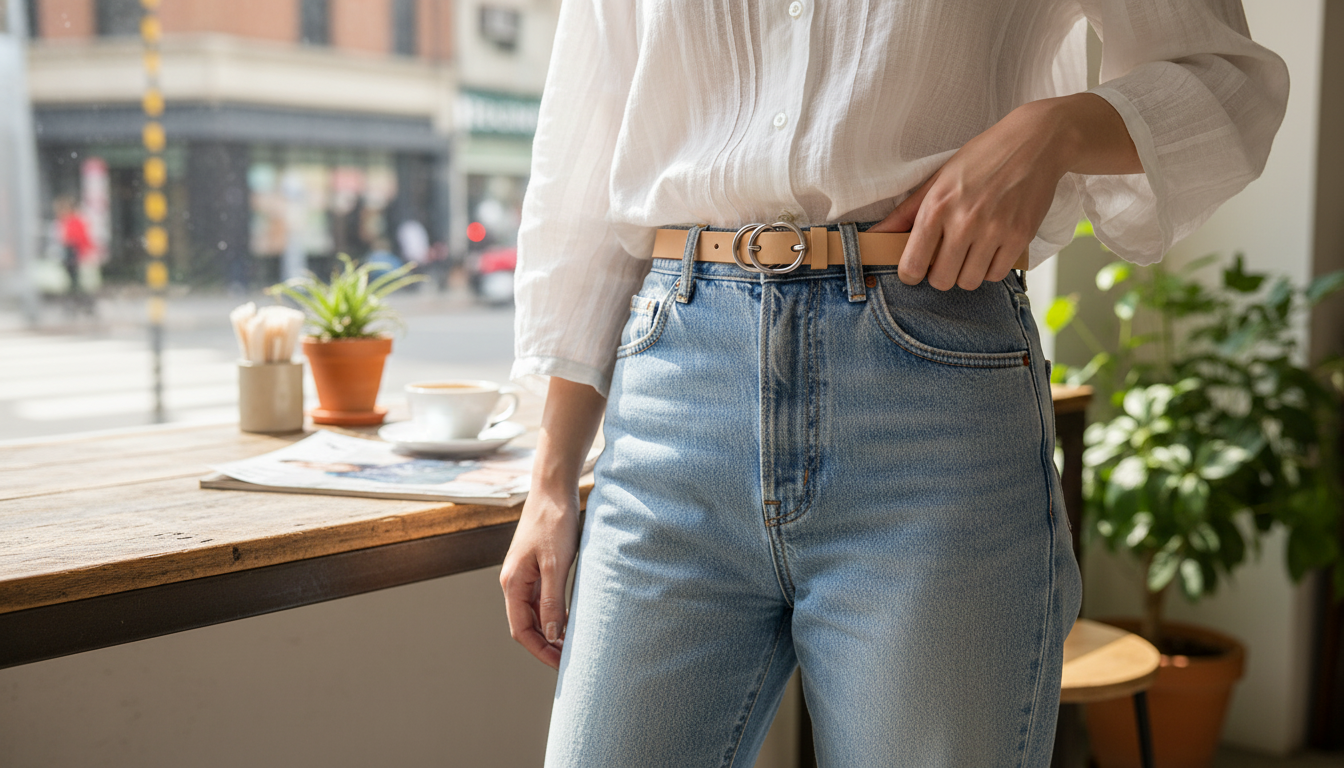 How to Style a Thin Double Ring Leather Belt (Retro)