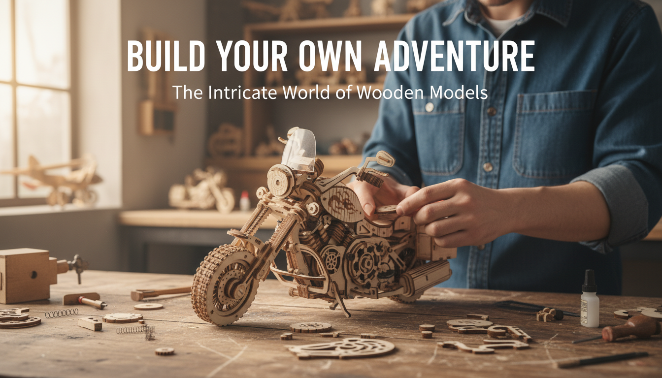 Build a Wooden Cruiser Motorcycle 3D Gear Puzzle Kit
