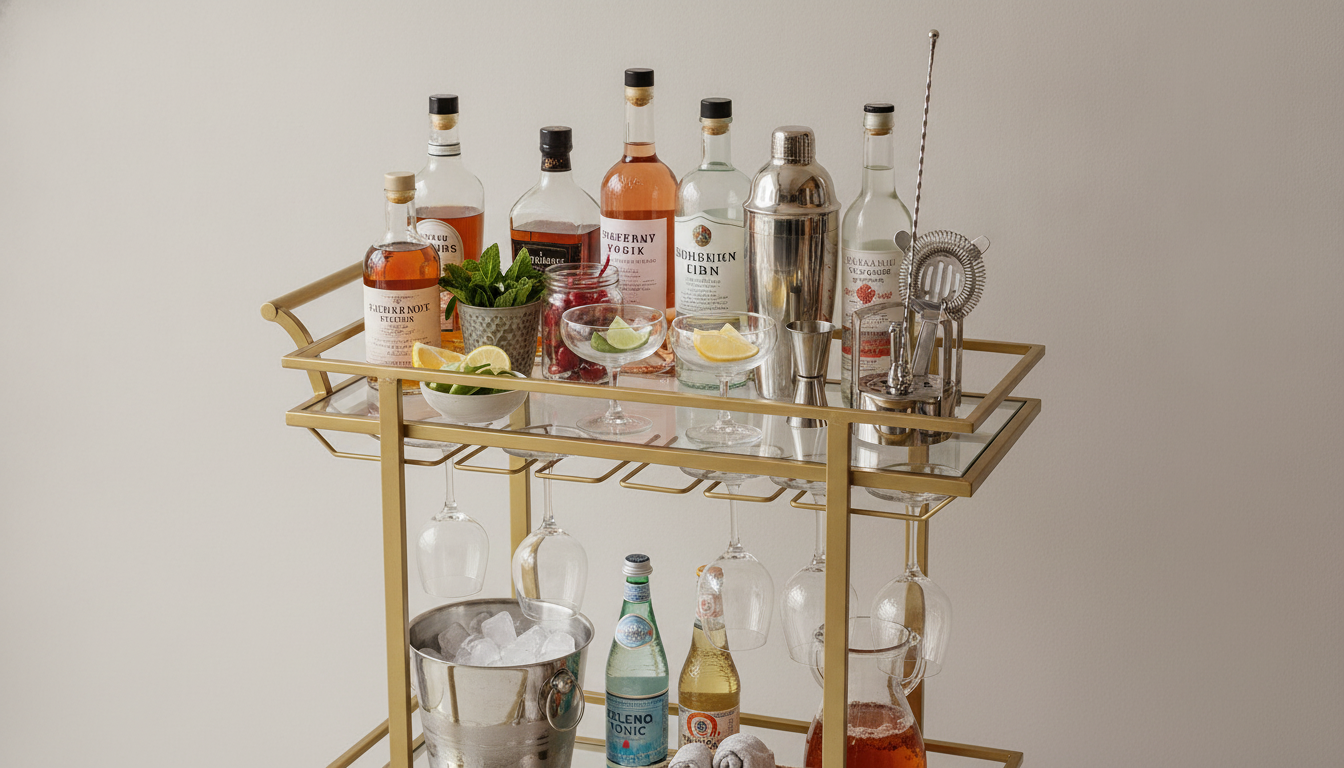 Mini Bar Cart Essentials: Bottles, Tools, Mixers & More